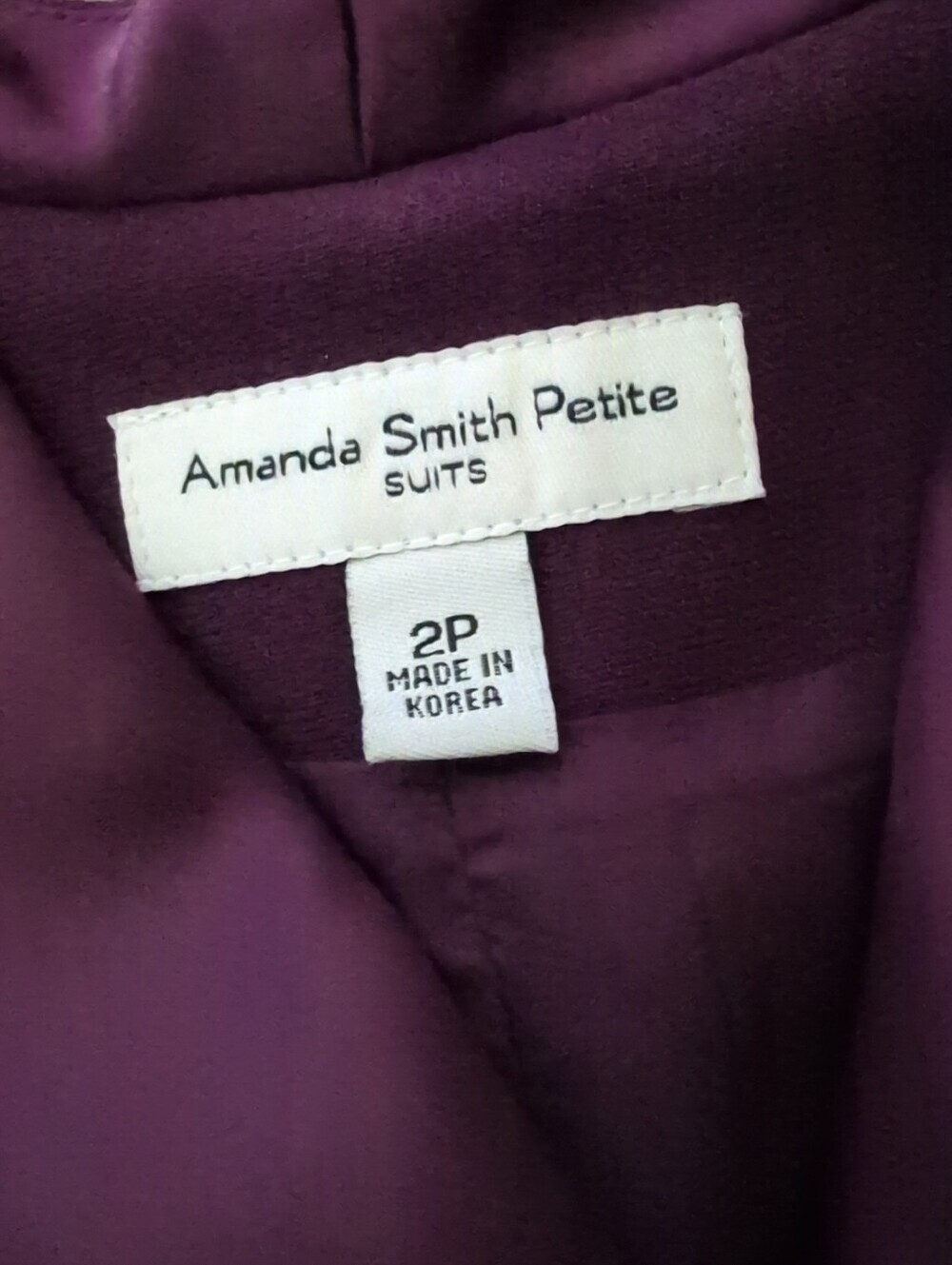Amanda Smith Petite Eggplant Bejeweled Blazer And Matching Skirt Suit Set - Picture 7 of 9